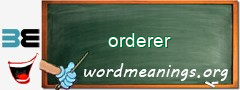 WordMeaning blackboard for orderer